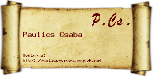 Paulics Csaba névjegykártya