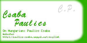 csaba paulics business card
